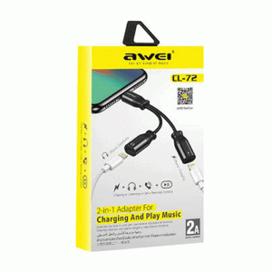 AWEI CL-72 Μετατροπέας Lightning male σε Lightning 2x female Χρώμα: Μάυρο