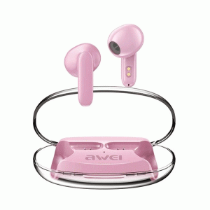 AWEI T85 Ακουστικά Ασύρματα Bluetooth HiFI STEREO BASS TWS Earphones Wireless Earbuds με θήκη φόρτισης Χρώμα : Ροζ